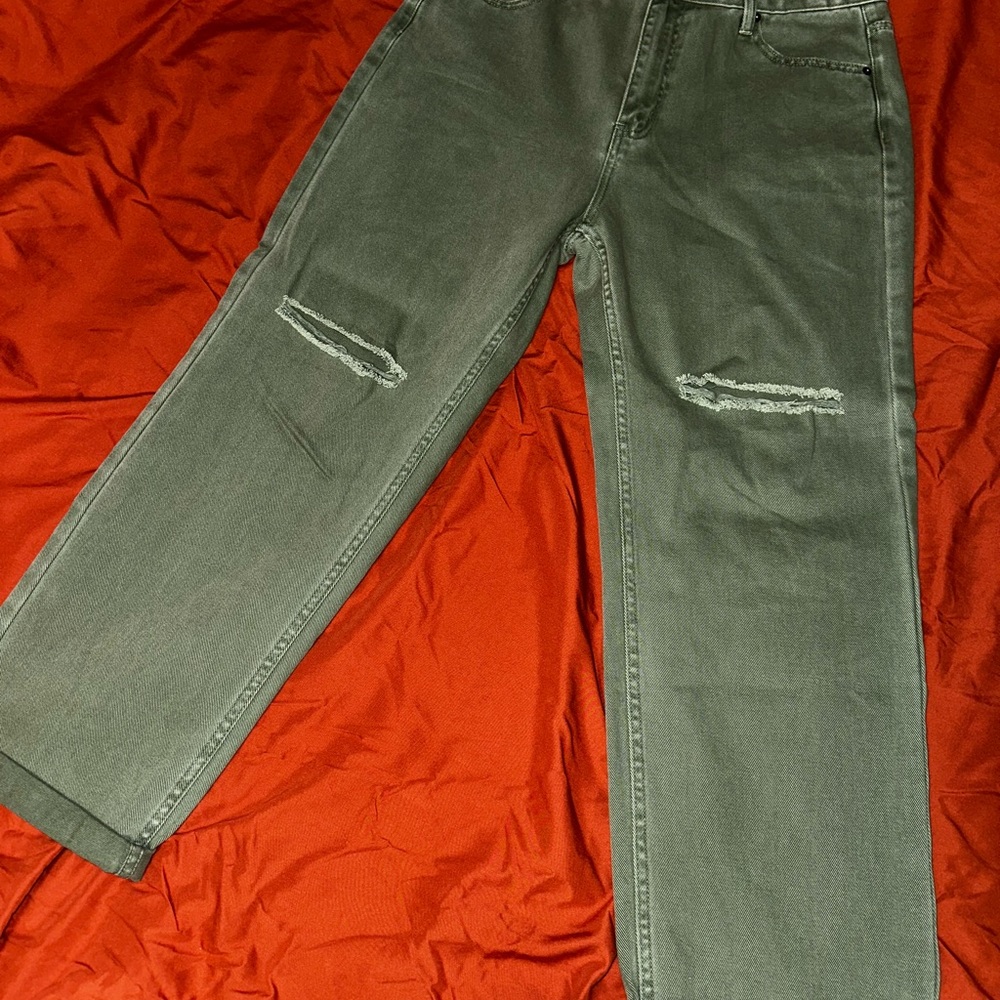 Fashion Nova Olive Green Mom Jeans
